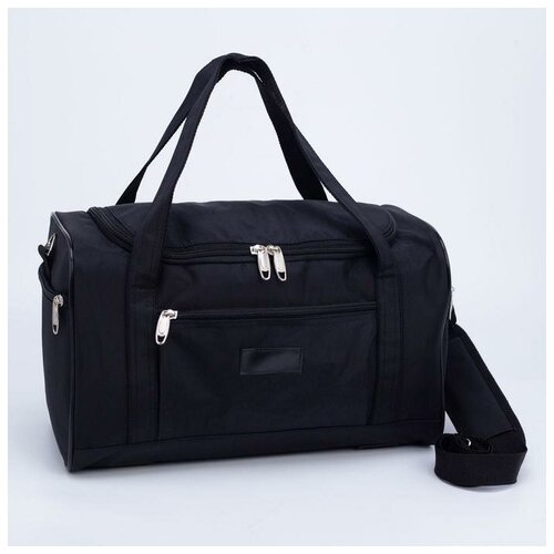 фото Сумка спортивная, отдел на молнии, 3 наружных кармана, длинный ремень, цвет чёрный amen