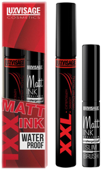 LUXVISAGE Набор для макияжа: Подводка для глаз Matt INK waterproof черная +Тушь XXL Эффект накладных ресниц