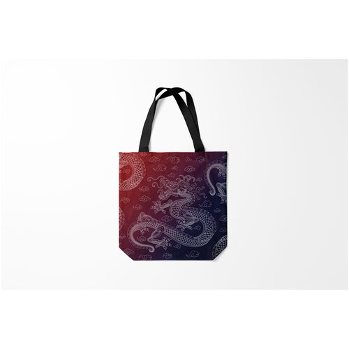 фото Сумка-шоппер / 40х40 см / популярные иллюстрации / драконы традиционный китайский дракон burnettie