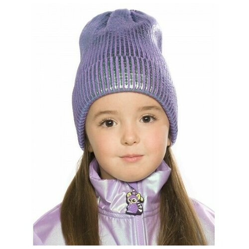 фото Шапка для девочки на флисе блестящая, 50-51 р-р pelican