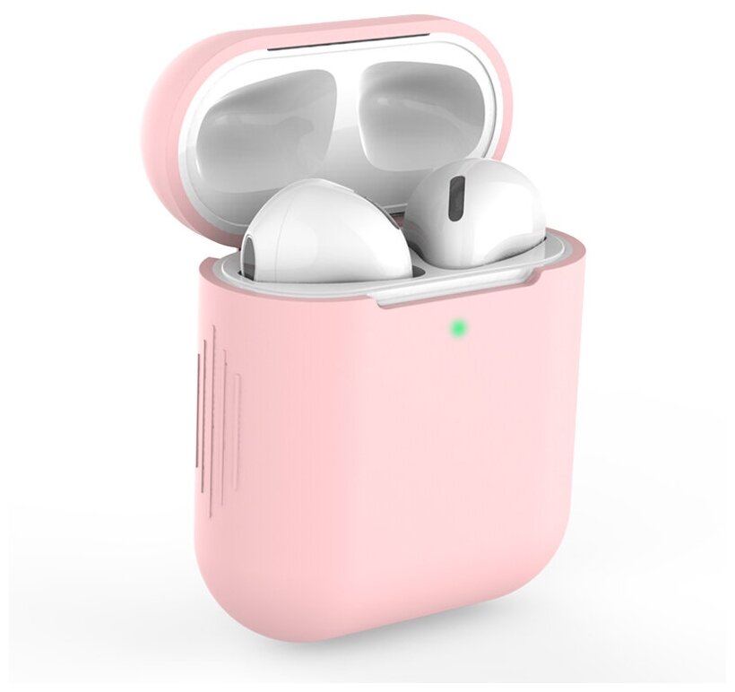 Чехол силиконовый для наушников Apple AirPods 1/2 - Розовый