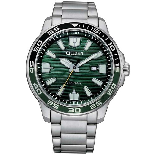 Наручные часы CITIZEN Eco-Drive AW1526-89X, серебряный, зеленый