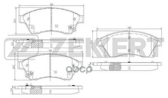 Zekkert Колодки торм. диск. передн. Chevrolet Aveo (T300) 11- Cruze (J300305308) 09- Opel Astra J 09-