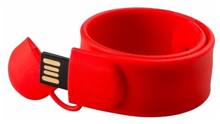Подарочная флешка slap-браслет красный 8GB