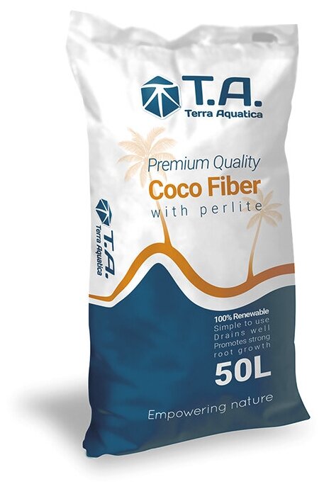 Кокосовый субстрат Terra Aquatica Coco Fiber Perlit 50л (GHE CocoTek) с перлитом - фотография № 1