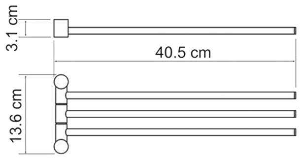 Держатель полотенец тройной Wasserkraft K-1033 9060337 - фотография № 6