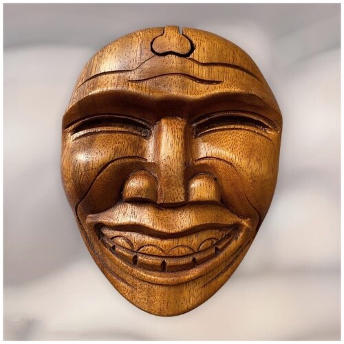 Деревянная Шкатулка головоломка Лицо с улыбкой , шкатулка с секретом Индонезия (дерево Суар) VITtovar