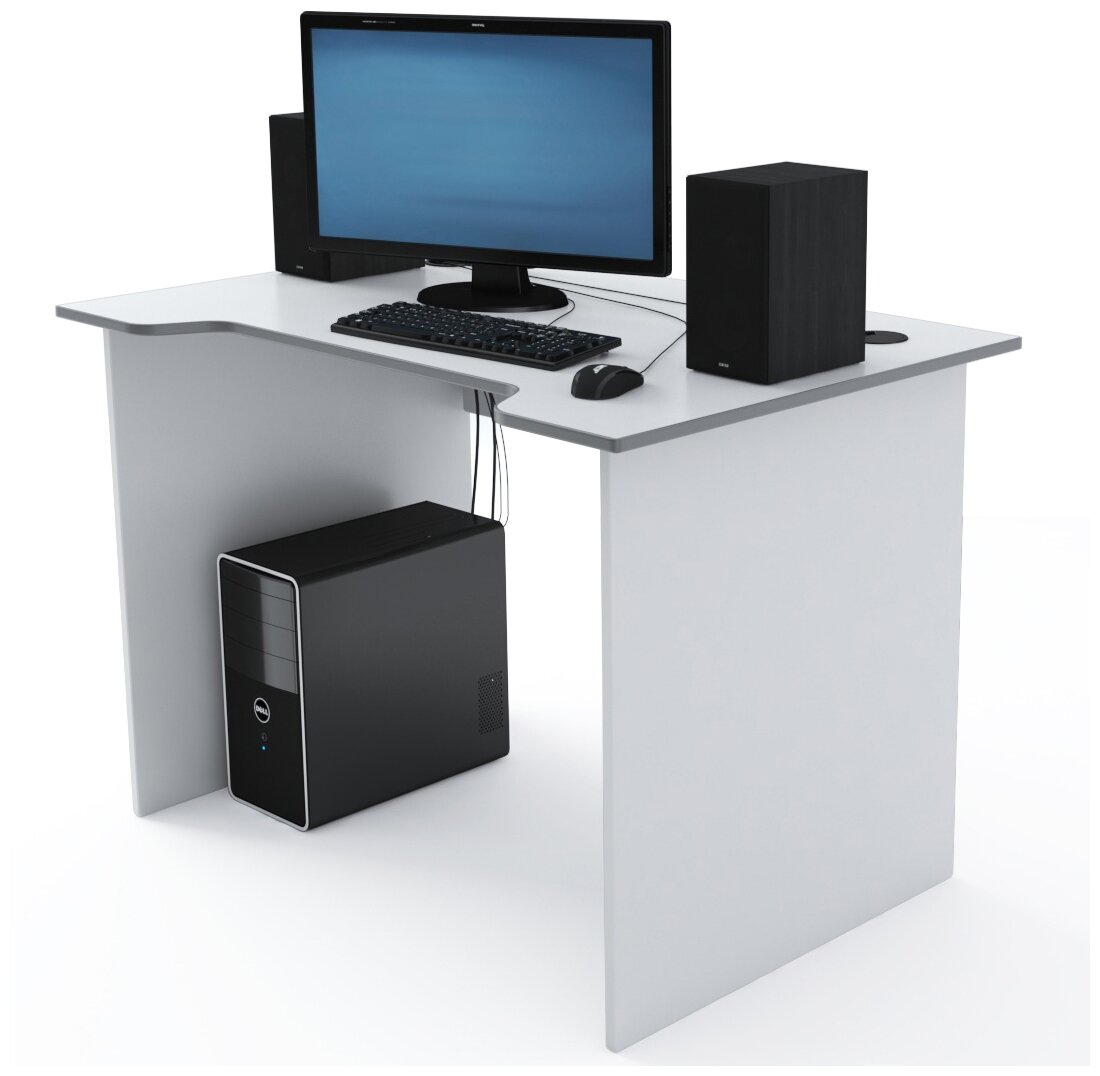 Дизайн Фабрика компьютерный стол Jedi, ШхГхВ: 110х74х73.2 см, цвет: белый/серый - фотография № 1