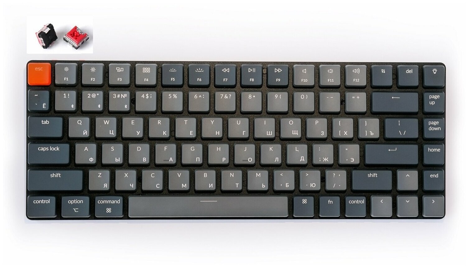 Беспроводная механическая ультратонкая клавиатура Keychron K3 Light Grey 84 клавиши RGB подстветка Red Switch
