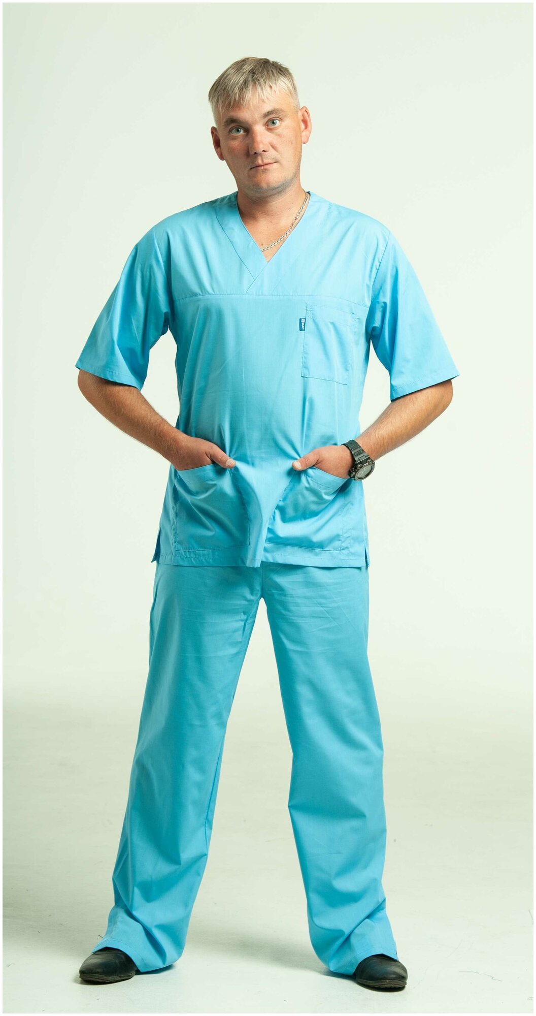 Костюм мужской медицинский голубой хирургический