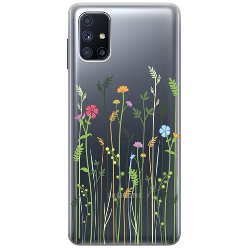 Ультратонкий силиконовый чехол-накладка Transparent для Samsung Galaxy M51 с 3D принтом Flowers & Fern ультратонкий силиконовый чехол накладка transparent для samsung galaxy m51 с 3d принтом flowers