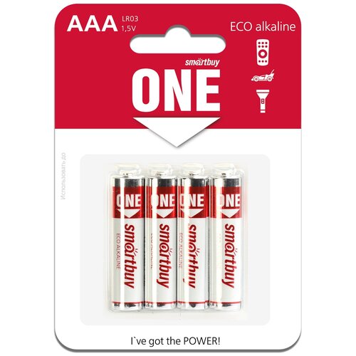 Батарейка SmartBuy ONE LR03 AAA, в упаковке: 4 шт.
