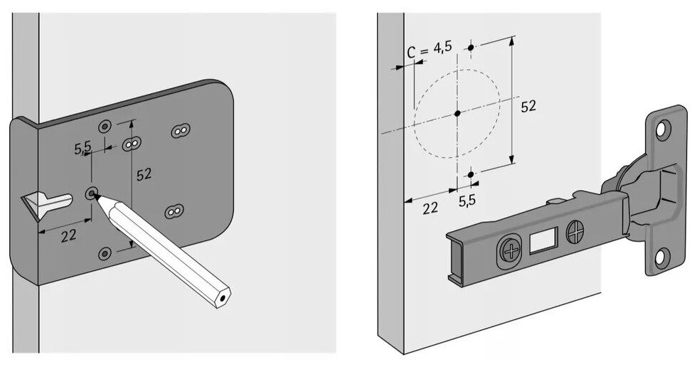 Разметочный шаблон HETTICH BlueJig Hinge для петель пр-во Германия - фотография № 4