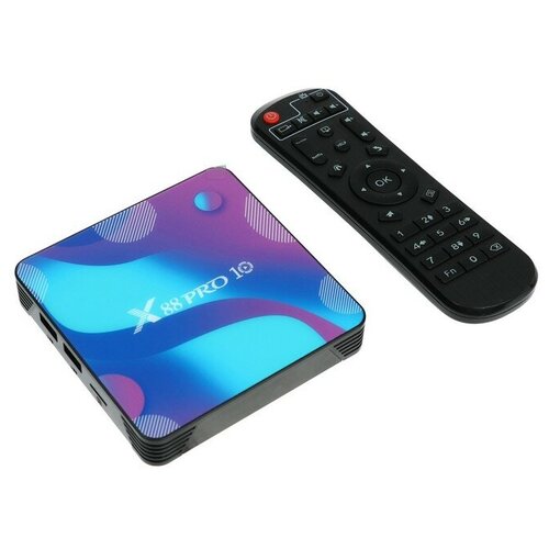Приставки Смарт ТВ Без бренда Приставка Смарт ТВ Game-4 X88PRO10, 4GB+32GB, Wi-Fi+BT, AV, HDMI, 2 USB, microSD, Android 10