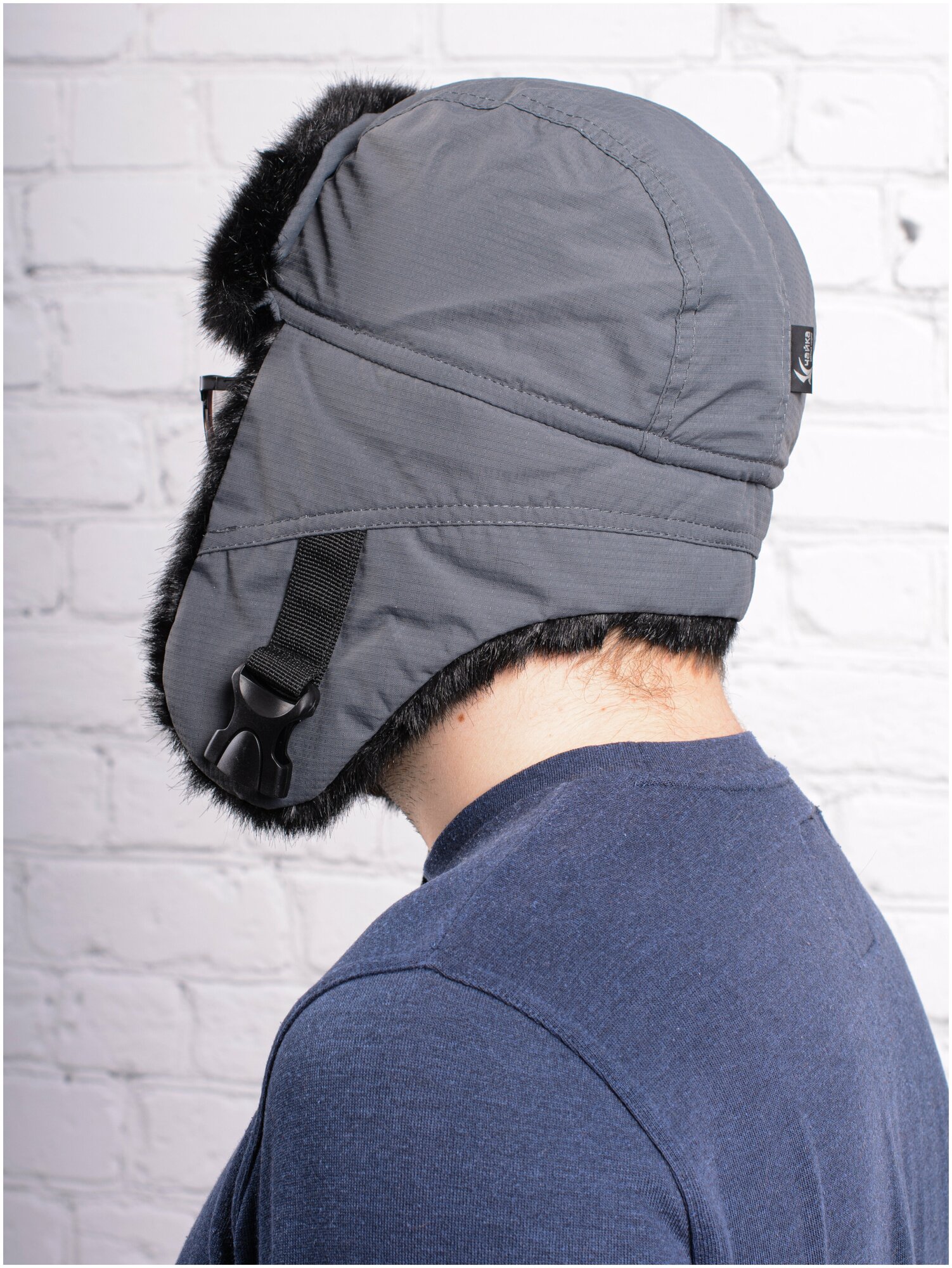 Шапка-ушанка SBX для мужчин, размер 61-62, серый — фото 1