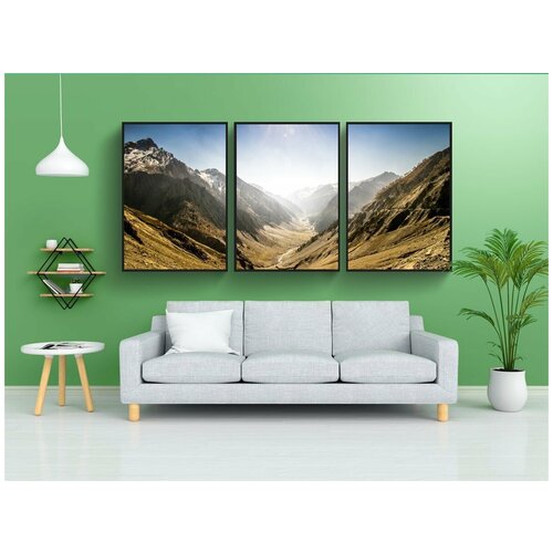 фото Набор модулных постеров для интерьера "горы, осень, красочное небо" 60x90 см. в тубусе, без рамки lotsprints