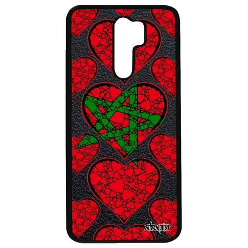 фото Необычный чехол на телефон // xiaomi redmi 9 // "флаг марокко с сердцем" туризм дизайн, utaupia, цветной