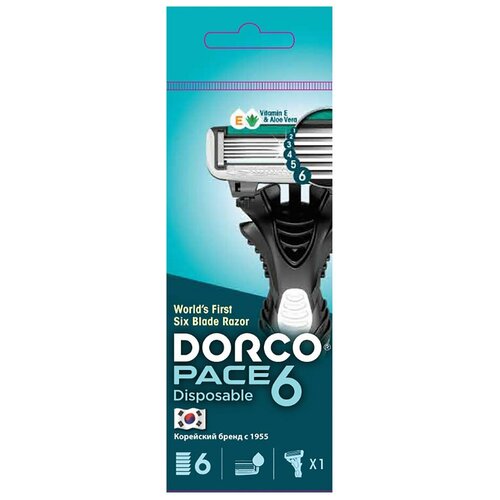 Dorco Pace 6 Blade Disposable Razor dorco pace 6 disposable 4 pack