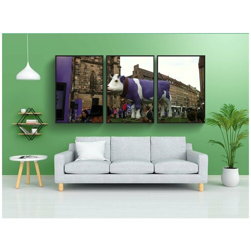 фото Набор модулных постеров для интерьера "milka cow, фиолетовый, нюрнберг" 60x90 см. в тубусе, без рамки lotsprints