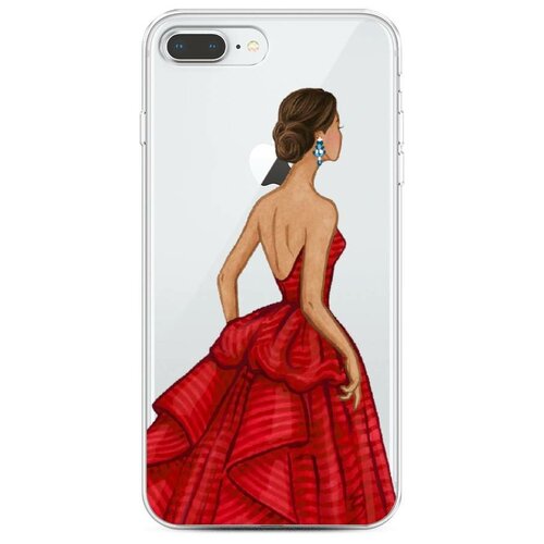 фото Силиконовый чехол "девушка в красном платье" на apple iphone 7 plus/8 plus / айфон 7 plus/8 plus case place