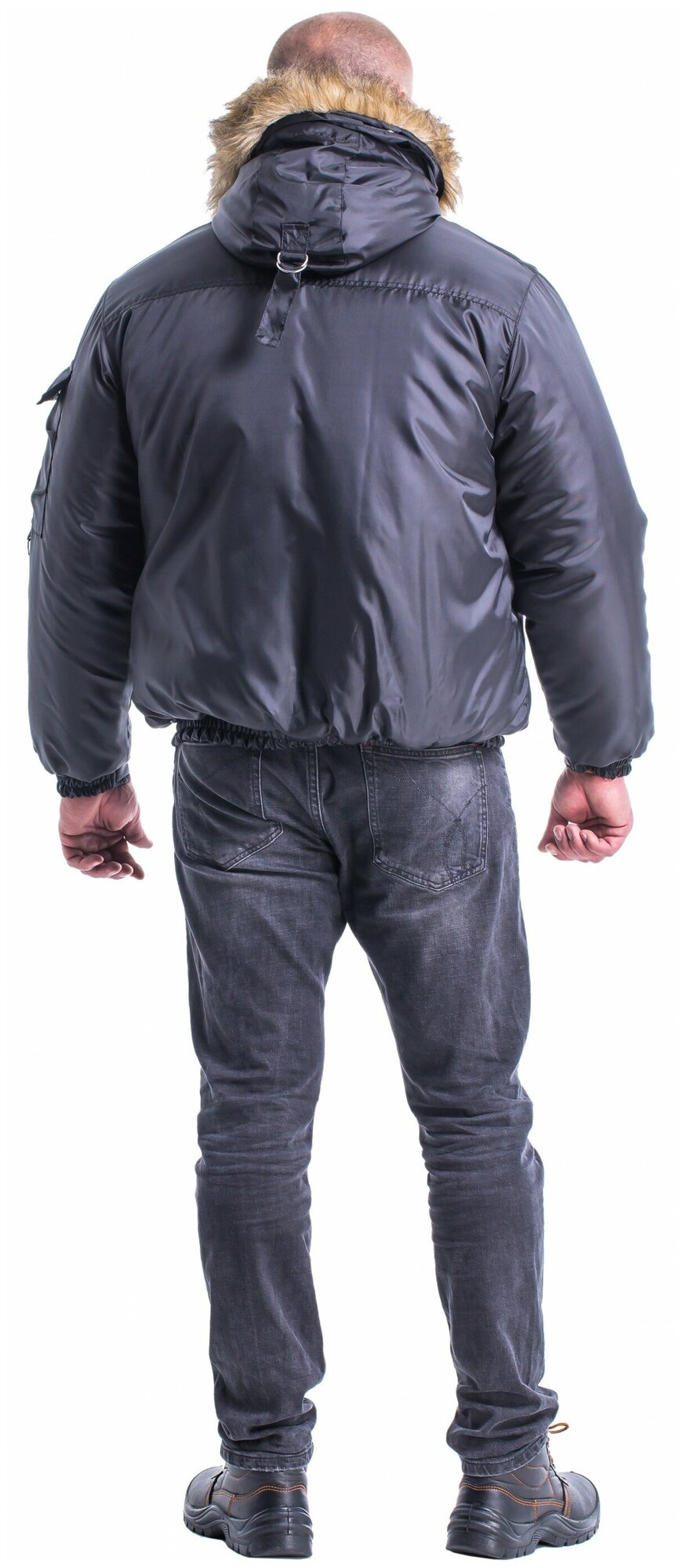 Куртка утепленная "Аляска" укороченная, чёрная. Размер: 56-58. Рост: 170-176 см.