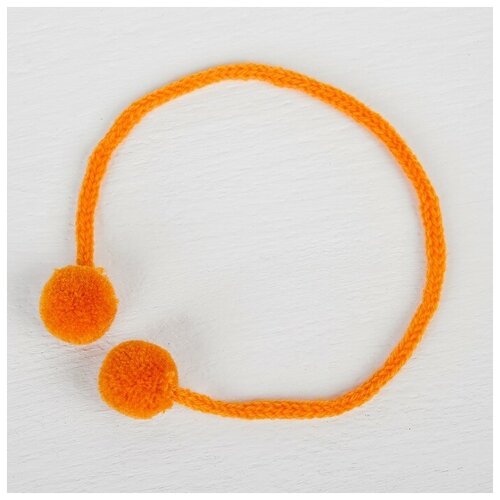 Купить Декоративный элемент на верёвочке 2 шарика, d= 1.5 см, набор 6 шт., цвет оранжевый, 4 шт.