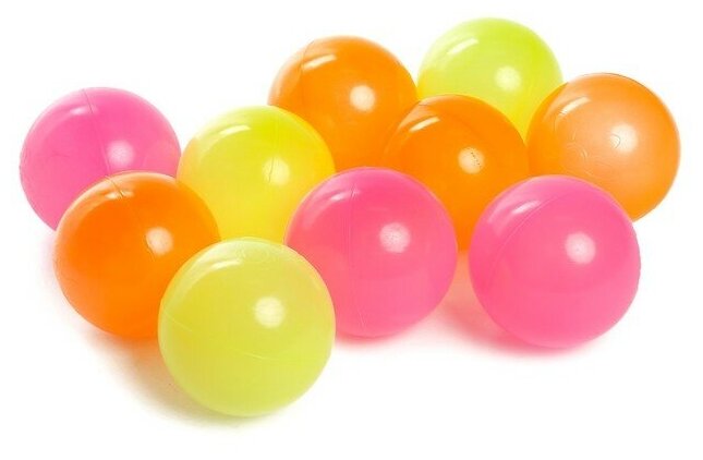 Набор шаров "Флуоресцентные" 60 шт (оранжевый , розовый , лимонный ) 3654492 - фотография № 1