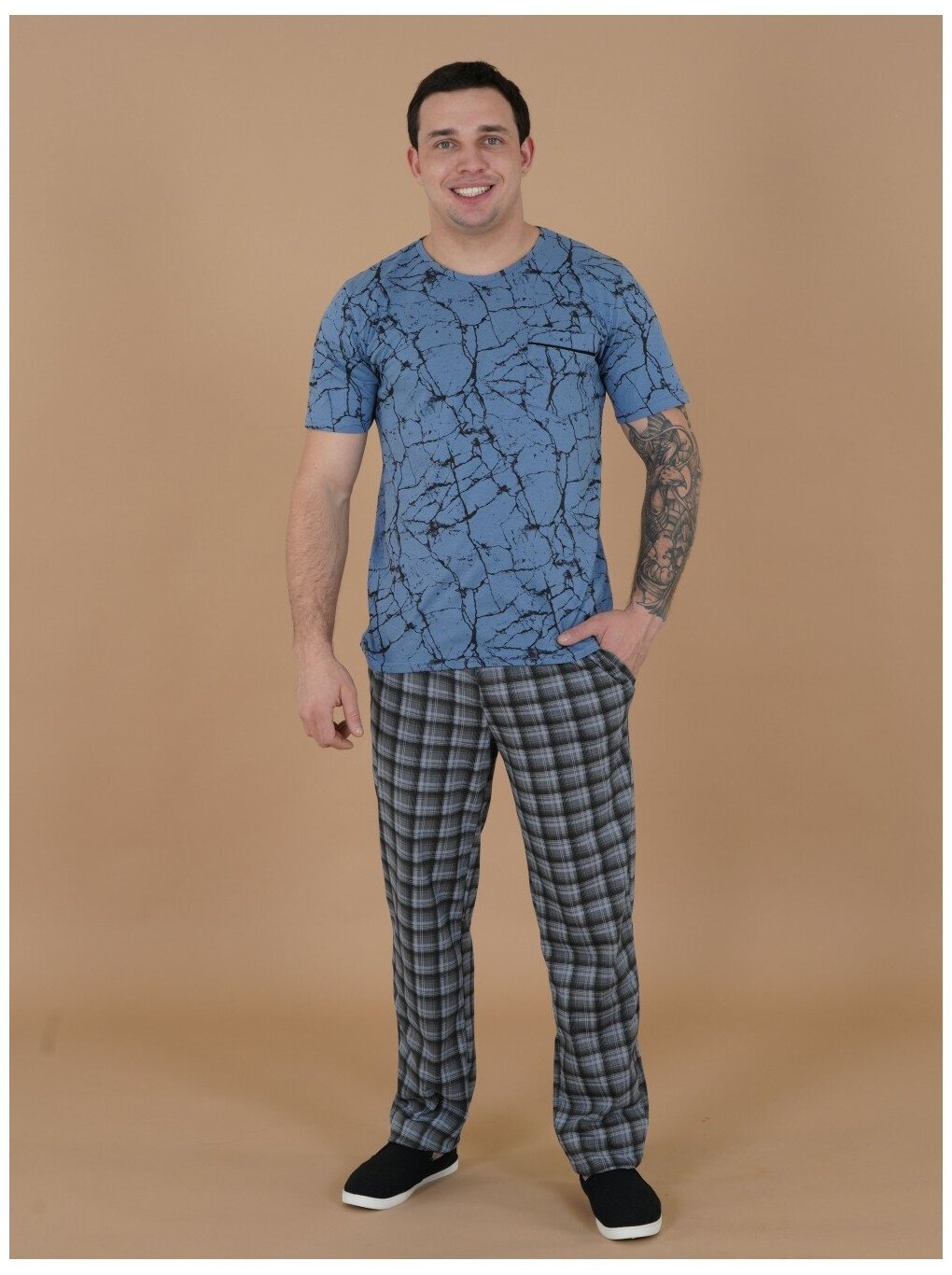 Костюм мужской пижама трикотажная для дома ИСА-Текс Давид - фотография № 5