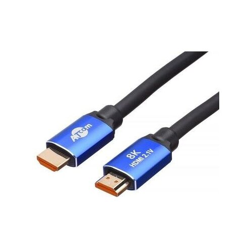 Atcom (at8888) Кабель Hdmi 2М (high speed, Metal gold, в пакете) 8K VER 2.1 кабель высокоскоростной hdmi v2 1 8k с нейлоновой оплеткой 2м