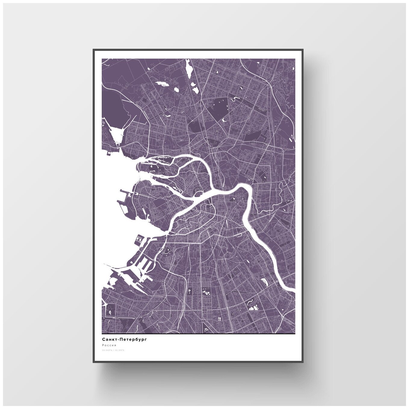 Карта петербурга чб