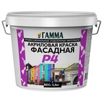 Краска акриловая латексная ГАММА Фасадная P4 влагостойкая матовая - изображение