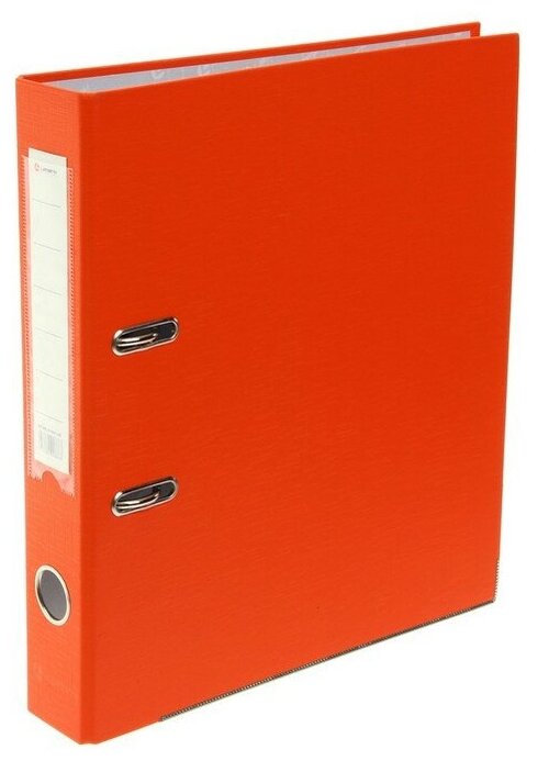 Папка-регистратор А4, 50 мм, PP Lamark, полипропилен, металлическая окантовка, карман на корешок, собранная, оранжевая, 1 шт.