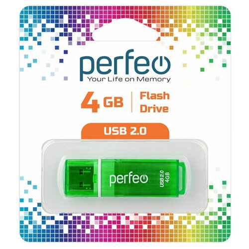 USB флешка Perfeo USB 4GB C13 Green usb флешка perfeo usb 64gb c13 green