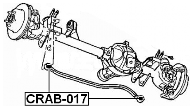 Сайлентблок передней поперечной тяги Febest CRAB-017
