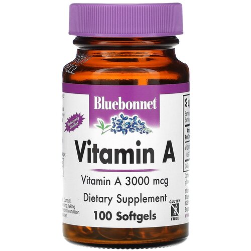 Капсулы Bluebonnet Nutrition Vitamin A 3000 мкг (10 000 МЕ), 100 г, 100 шт.