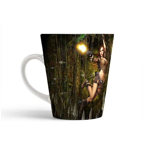 фото Кружка-латте coolpodarok lara croft tomb raider anniversary девушка на лиане