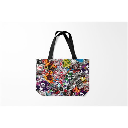 фото Сумка-шоппер / 46х35 см / популярные иллюстрации / sticker bombing stickerbombing new york burnettie