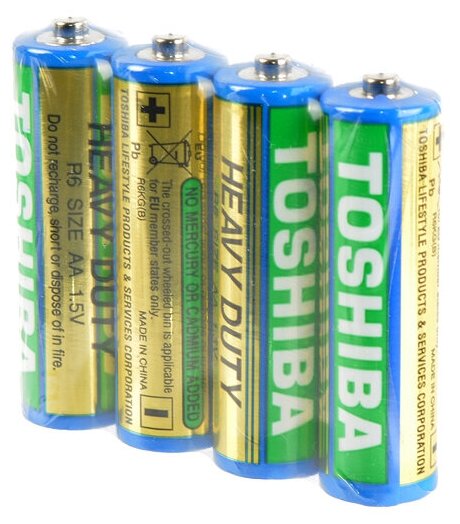 Батарейки Toshiba Heavy Duty R6 AA 1.5V 4шт - фото №3
