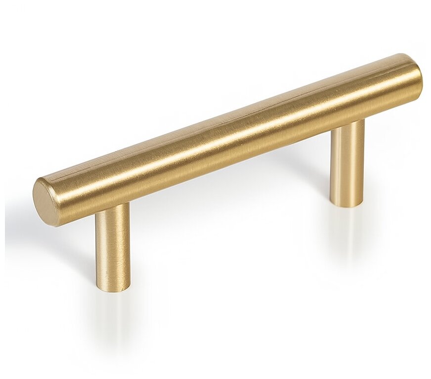 Ручка мебельная скоба фурнитура 100 мм для шкафа для кухонной мебели для фасадов золотая глянцевая