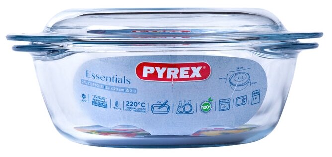 Кастрюля Pyrex ESSENTIALS 2.1л 20см круглая с крышкой 204A000N/2022