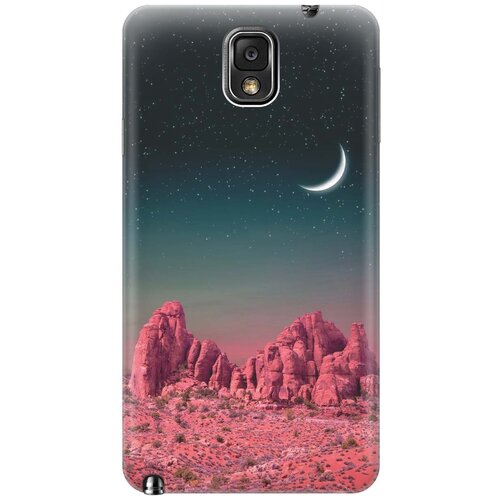фото Силиконовый чехол на samsung galaxy note 3 / самсунг ноут 3 с принтом "месяц над розовыми горами" gosso