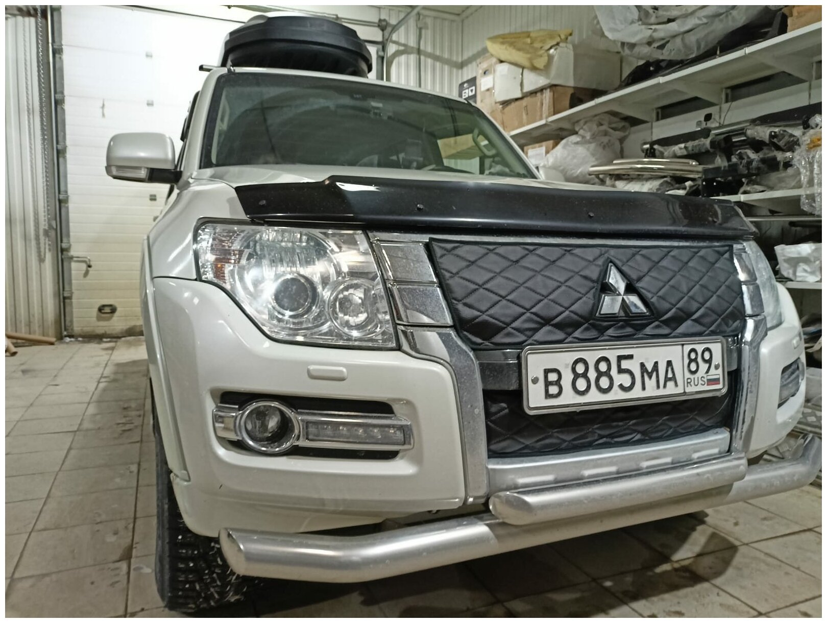 Утеплитель решетки радиатора зимний для Mitsubishi Pajero 2014(комплект 2)