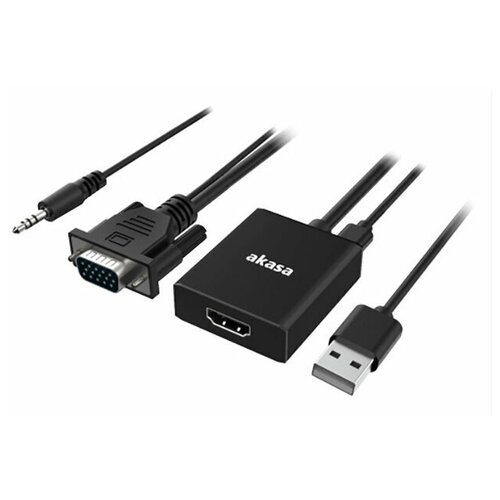 Аксессуар Akasa VGA - HDMI AK-CBHD23-20BK кабель akasa hdmi ak cbhd02 15 м 1 шт черный