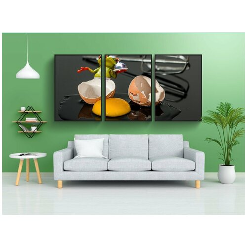 фото Набор модулных постеров для интерьера "готовить, яйца, лягушка" 60x90 см. в тубусе, без рамки lotsprints