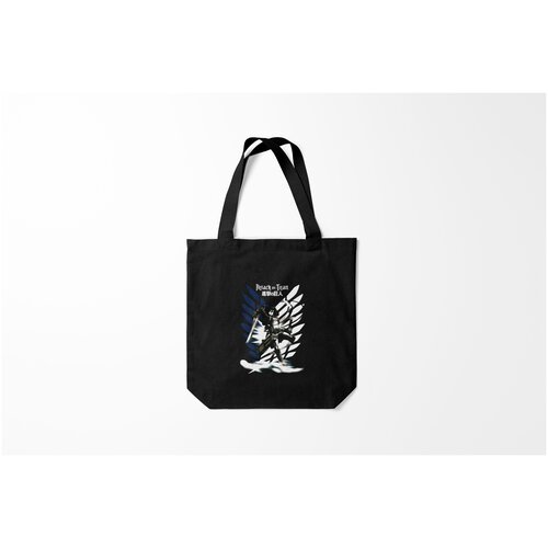 фото Сумка-шоппер / 40х40 см / аниме / атака титанов микаса аккерман на фоне герба burnettie