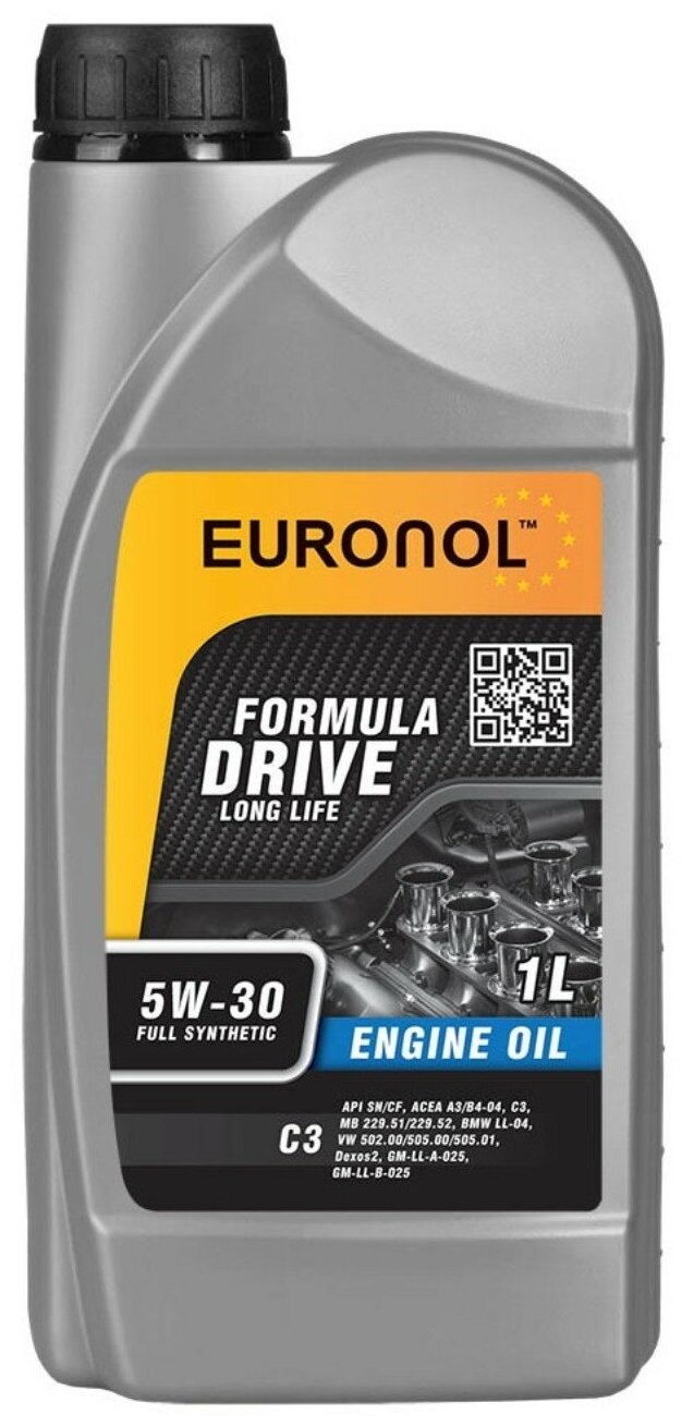 Моторное масло синтетическое EURONOL DRIVE FORMULA LL 5w30 (SN/CF,A3/B3/B4,C3) 1л