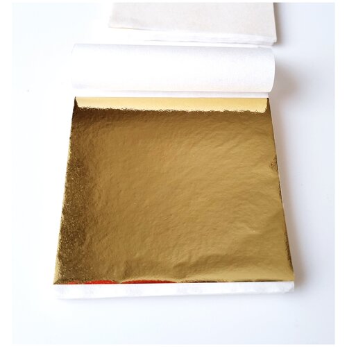 Зеркальная поталь 9х9 см Art and Play, 100 листов, золото В