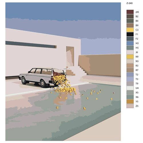 фото Картина по номерам «бассейн с уточками» 50х60 см (z-240) brushes-paints