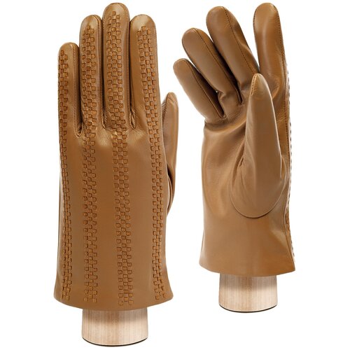 Перчатки мужские кожаные ELEGANZZA, размер 9(M), коричневый