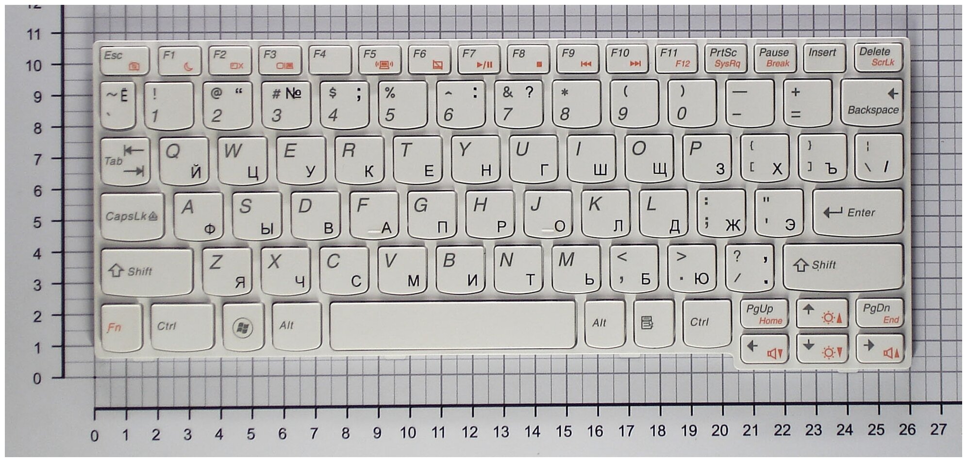 Клавиатура для нетбуков Lenovo 25-010987 русская белая